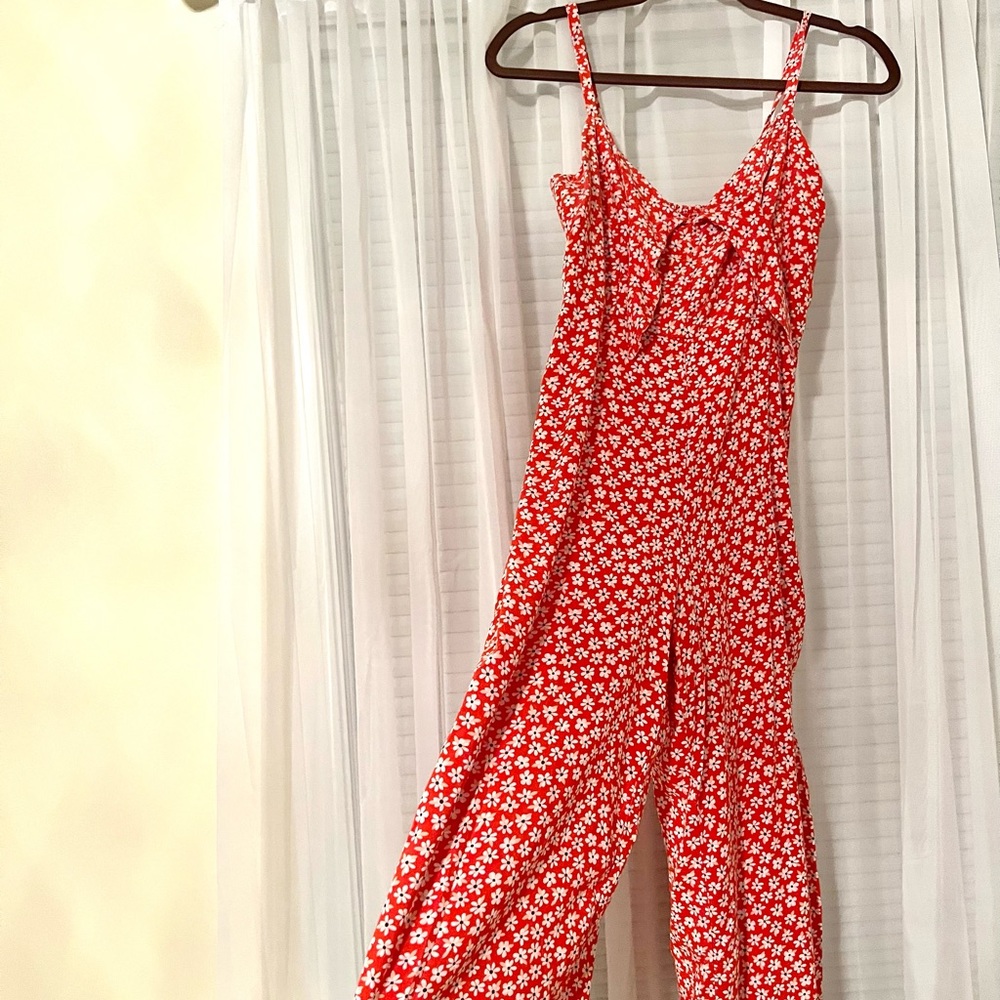 Floral Orange crop Jumpsuit